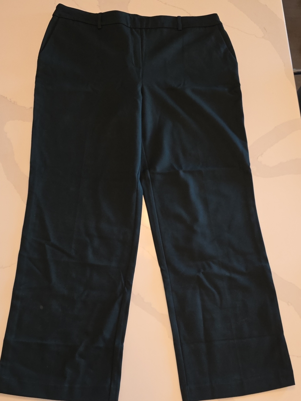 New Classic Dark Forest Green Wide Leg Dress Pants